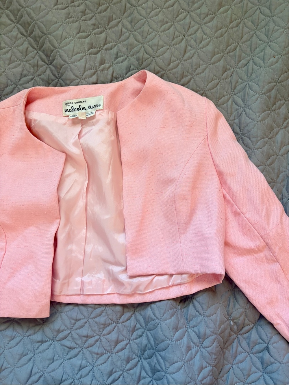Vintage 1960s Malcolm Starr Elinor Simmons Pink Cropped Bolero Jacket | Size 10
